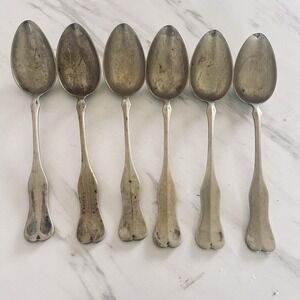Vintage Marcin Jarra Poland Silverplate Dinner Spoons 8 1/2" Bundle of 6 BxA